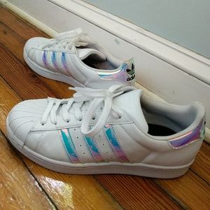 Custom holographic Adidas Superstar sneakers